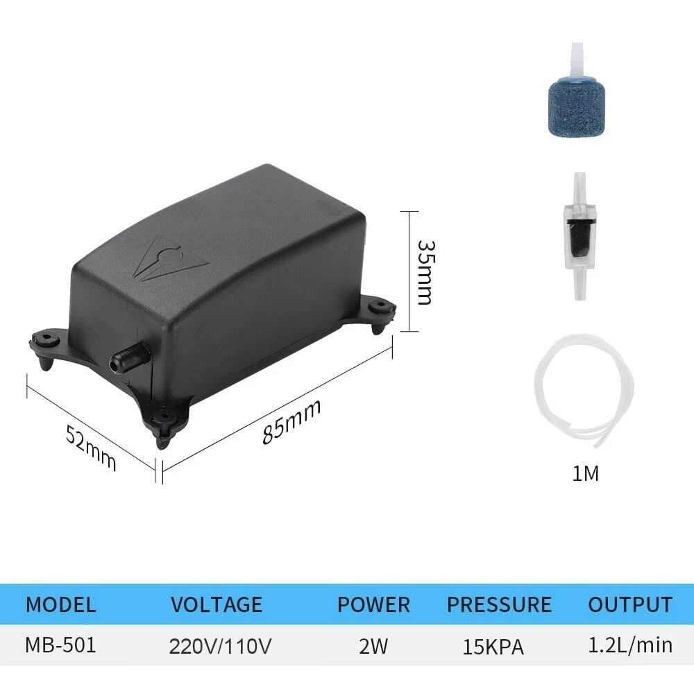 Aquarium Luchtpomp Kit Aquarium Oxygenator Mini Draagbare Luchtpomp Ultra Low Noise Aquarium Zuurstof Pomp Aquarium Accessoires