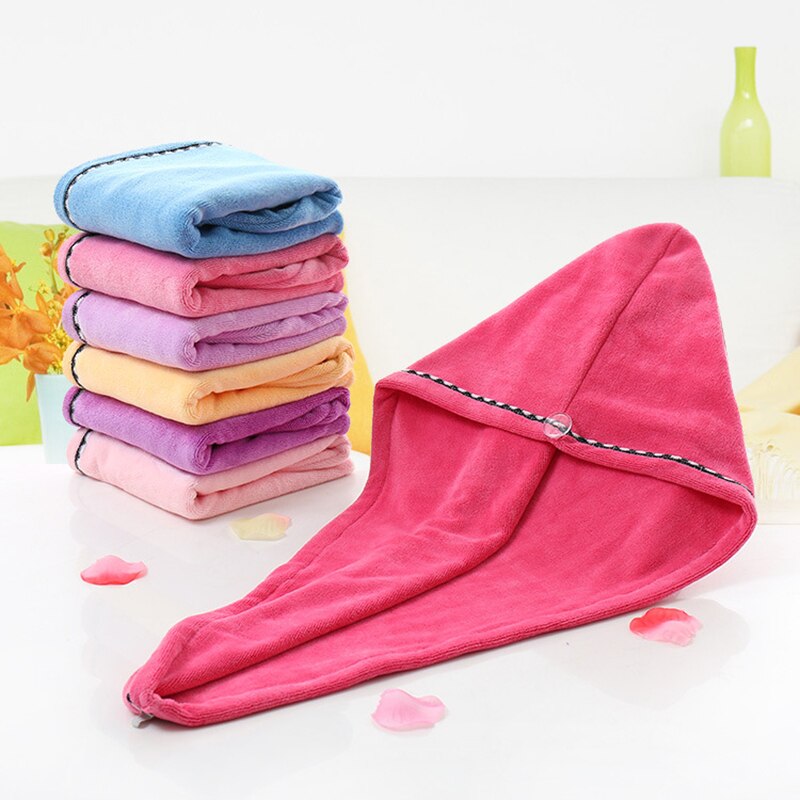 Toallas de secado rápido de 25x69Cm, gorros de microfibra para el pelo, gorro de ducha, turbante suave, absorbente, Toalla de baño, suministros de baño