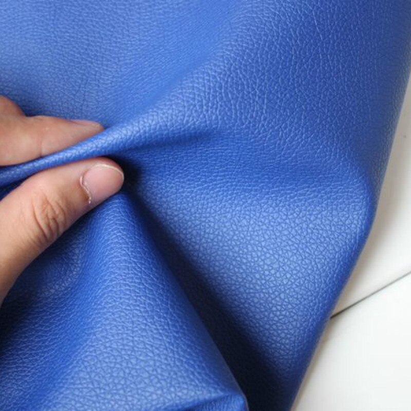 Gedrukt Faux Kunstmatige Synthetische PU Leer Stof Royal Blue Synthetisch Leer Stof DIY Naaien Patchwork Bekleding Materiaal