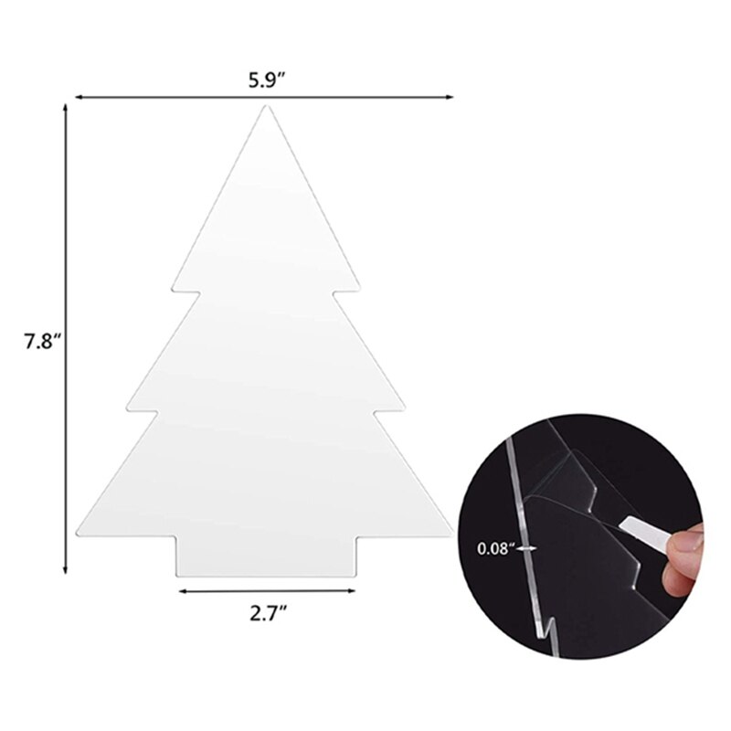 6 Pieces Acrylic Sheets Clear Cast for LED Lamp Base,2 mm Thick Panel Board,Christmas Table Sign DIY Display Project
