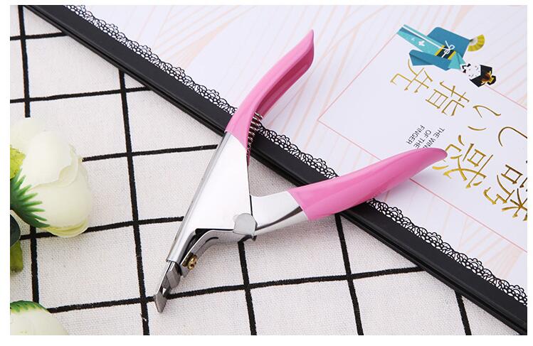 Cortaúñas en forma de U (Rosa/rojo), cortador de uñas en Gel acrílico/UV/puntas postizas, tijeras para manicura, 1 ud.: PINK