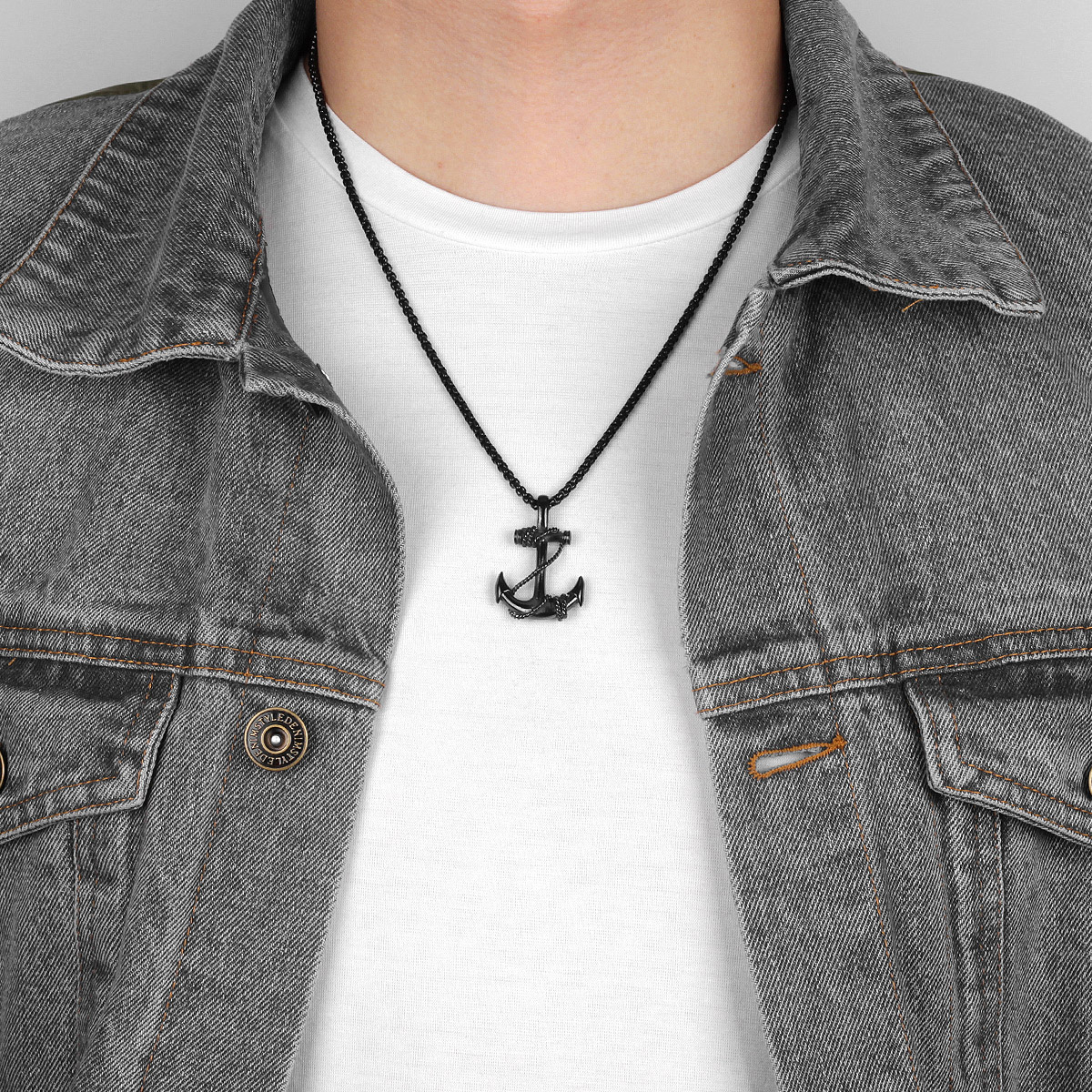 Stainless Steel Sea Anchor Sailor Man Men Necklaces Chain Pendants Punk Rock Hip Hop Unique for Male Boy Jewelry