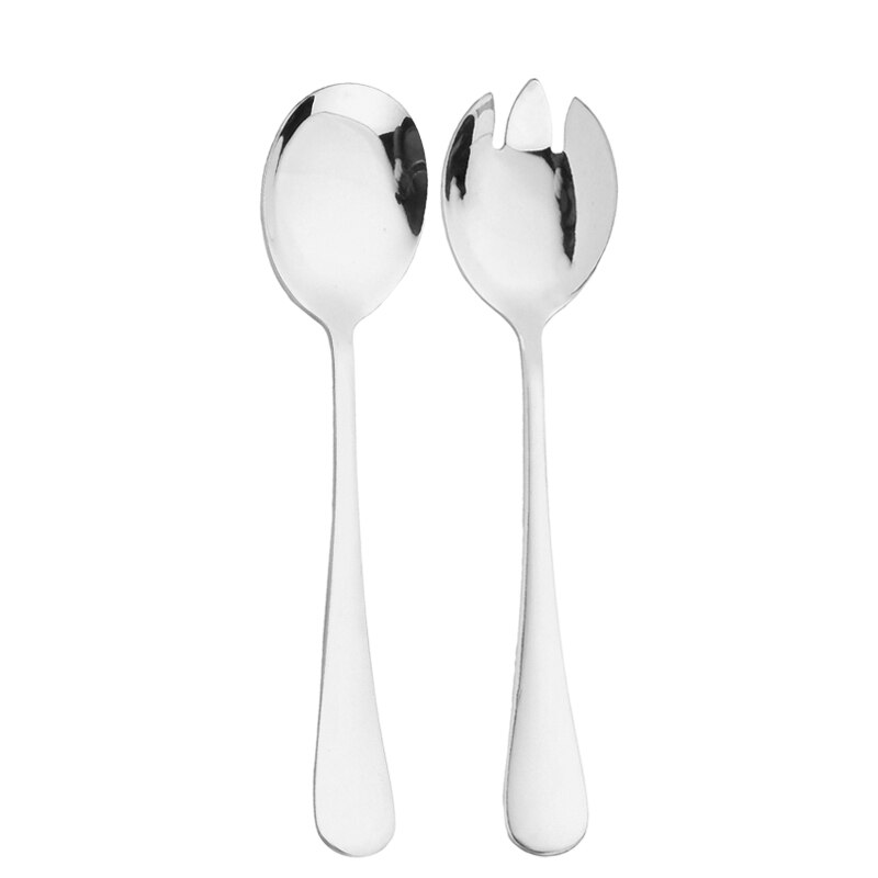 Blue Salad Spoon Fork Serving Spoon Set 2PCS Salad Spoon Stainless Steel Cutlery Set Spklifey Mirror Colorful Unique Spoons: Silver