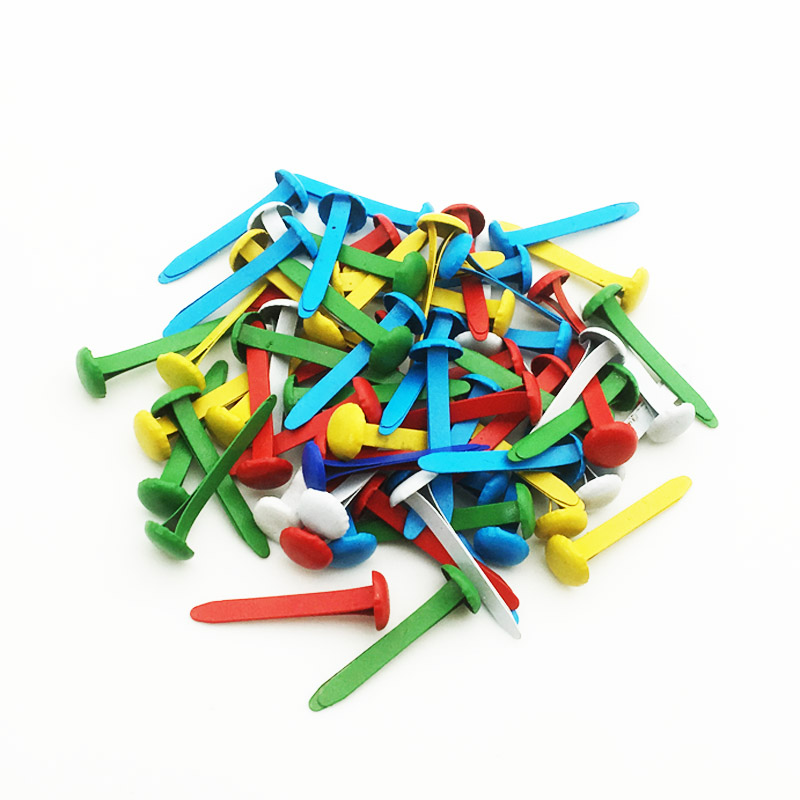 Pinchos de cabeza redonda de 100 piezas, clavos de Metal de colores mezclados, adorno para álbum de recortes, accesorios artesanales, decoración del hogar SC145