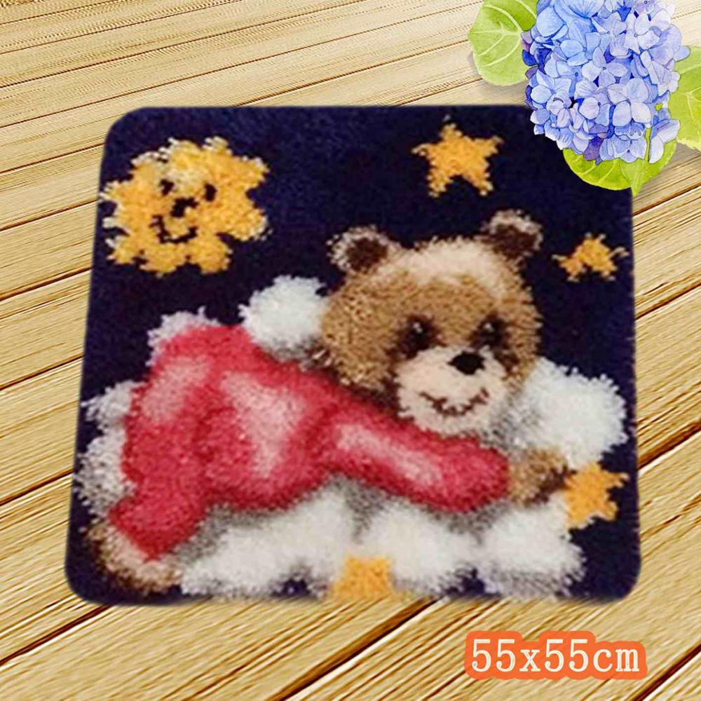 Smyrna Teppich Stickerei Haken Technik verriegeln Haken Teppich Bausätze Diy Tapijt Alfombras Kleed Knooppakket Mit Gewinde Häkeln Katze: transparent