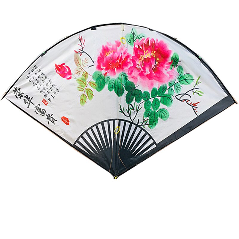 Nueva cometa de ventilador plegable china de gran para deportes divertidos al aire libre con mango y línea de buen vuelo fácil de volar