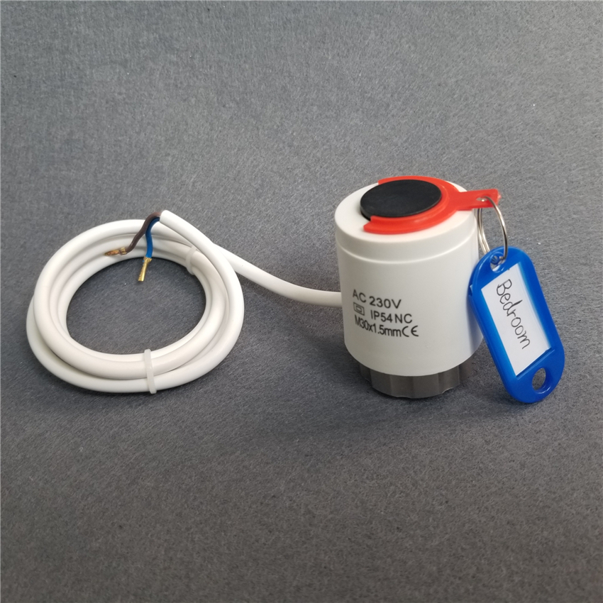 Termisk elektrisk aktuator til gulvvarmesystem, der anvendes til manifolder og ventiler termoelektrisk aktuator ac normalt lukket