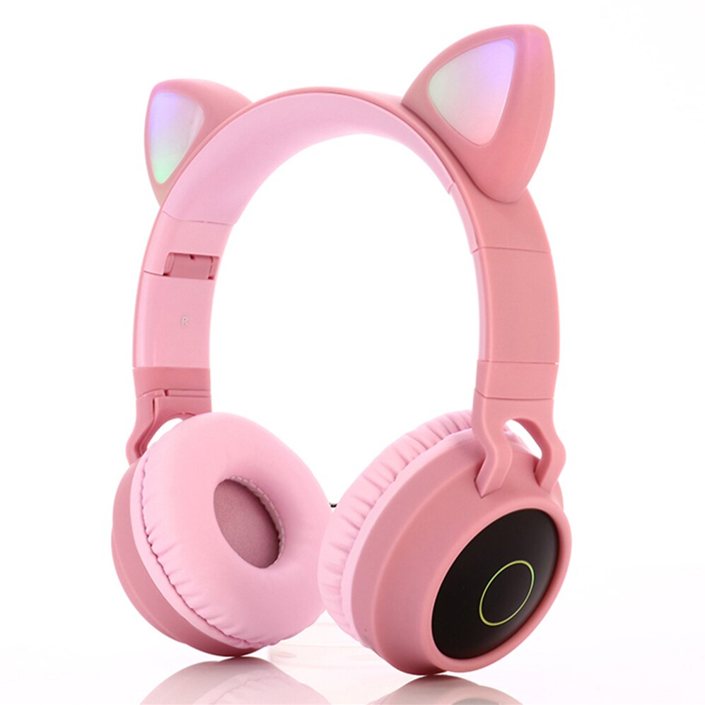 Bluetooth Sans Fil Chat Oreilles Casque Avec Micro, Enfant Mignon Fille Stéréo Musique Casque Pliable CASQUE LED