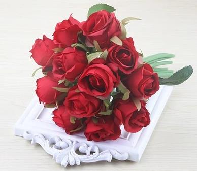 12 roses bouquet simulation wedding flower living room decoration flower flower arrangement home furnishings