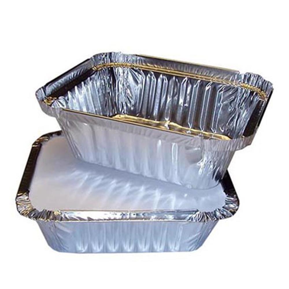 50Pcs Silver Foil Food Trays Disposable Aluminum Foil Pans Take-Out BBQ Plate Food Container Kitchen Outdoor Supplies Bbq Utensi