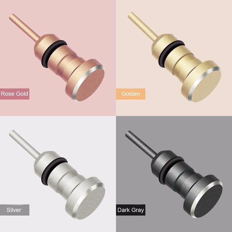 IPUMYNO, bandeja de Metal para teléfono 2 en 1 para tarjeta Sim, herramienta con Pin de eyección y conector para auriculares de 3,5mm, enchufe antipolvo, dispositivo de tapa a prueba de polvo para iPhone 6 6s 5s