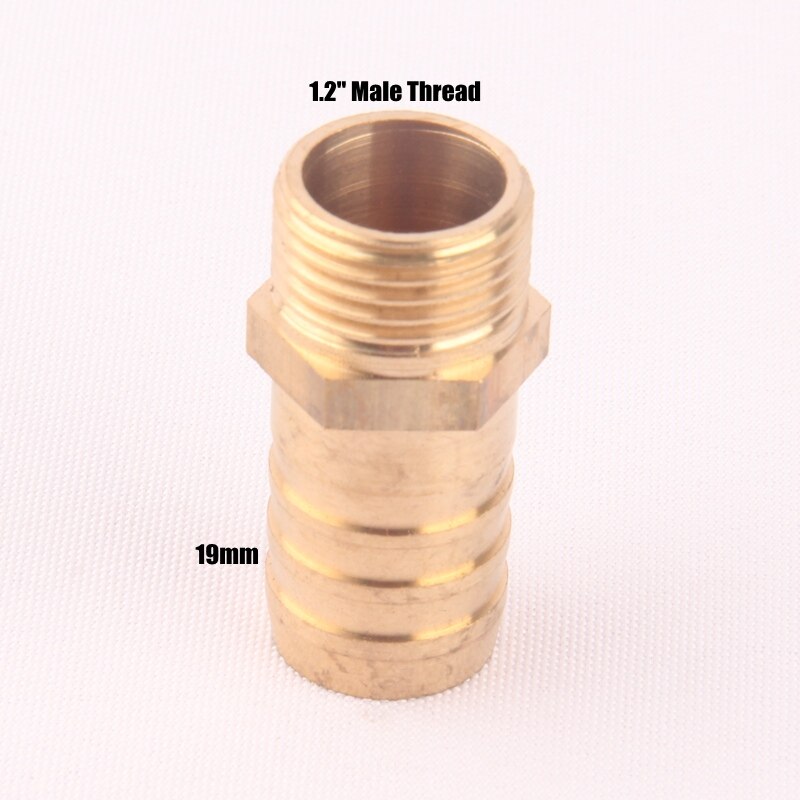 1/2" Female Male Thread Hose Connector 8-19mm Pure Brass Pagoda Water Connectors Irrigation Copper Gas Soft Pipe Hose Adapters: 1l2 Male-19mm