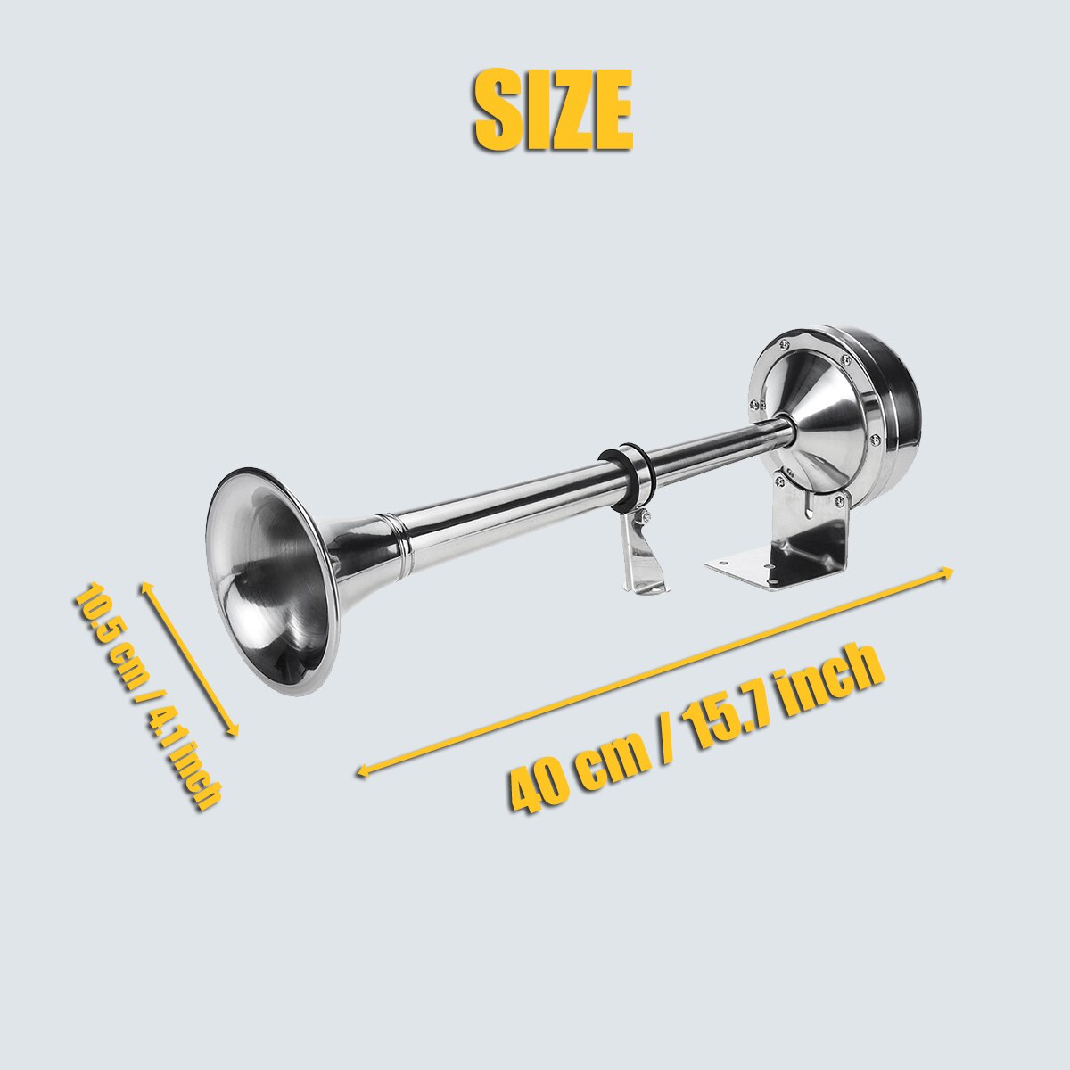 328DB 12V Super Luid Universele Luchthoorn Enkele Trompet Chrome Compressor Voor Auto Truck Boot Motorfiets