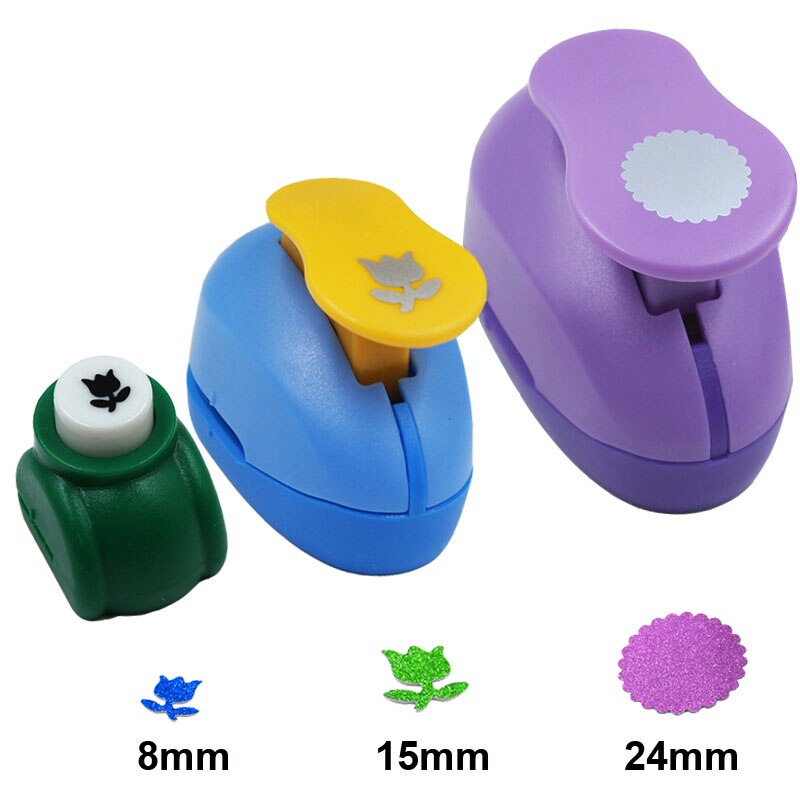Crafts Punch Set 8mm 15mm 25mm paper punches 3pcs/Set diy craft punch scrapbook paper cutter scrapbooking punches: Tulip WaveCircle
