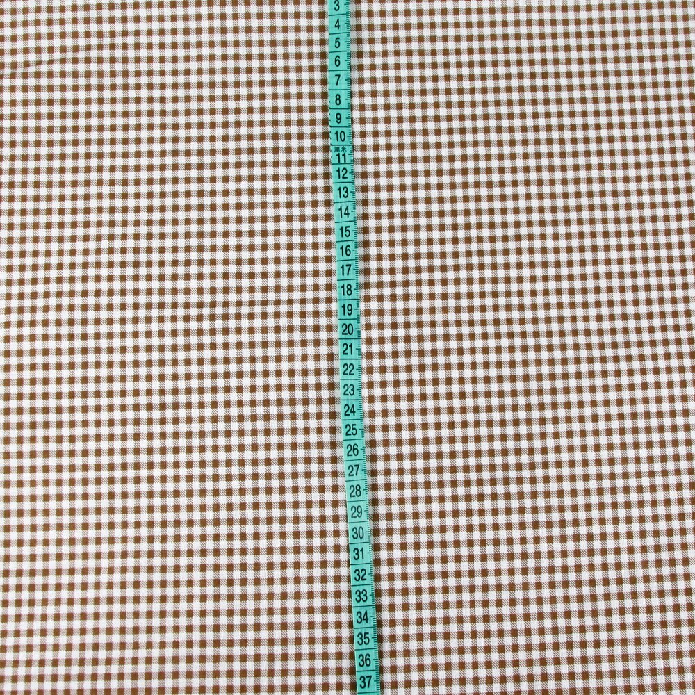 Tela de algodón 100% a cuadros para coser tela para muñeca Tilda, tejido de retazos, textil, marrón, 158cm x medio metro