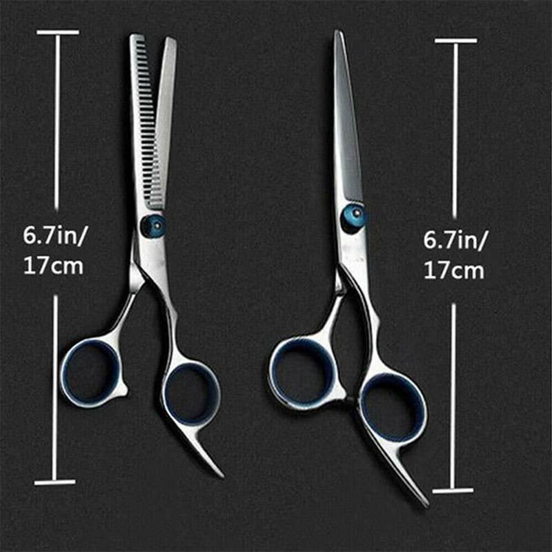Hair Cutting Scissors Kit Barber Hair Shears Set Home Hair Shears Kit for Men/Women/Kids/Pets-Silver 5 pcs