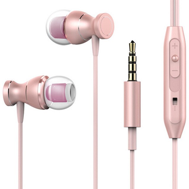 Auricolare per Lenovo K5 K5 Plus Lenovo A6020 A 6020 In-Ear Stereo Phone Headset Wire Control auricolare Fone De Ouvido con microfono: Colore rosa