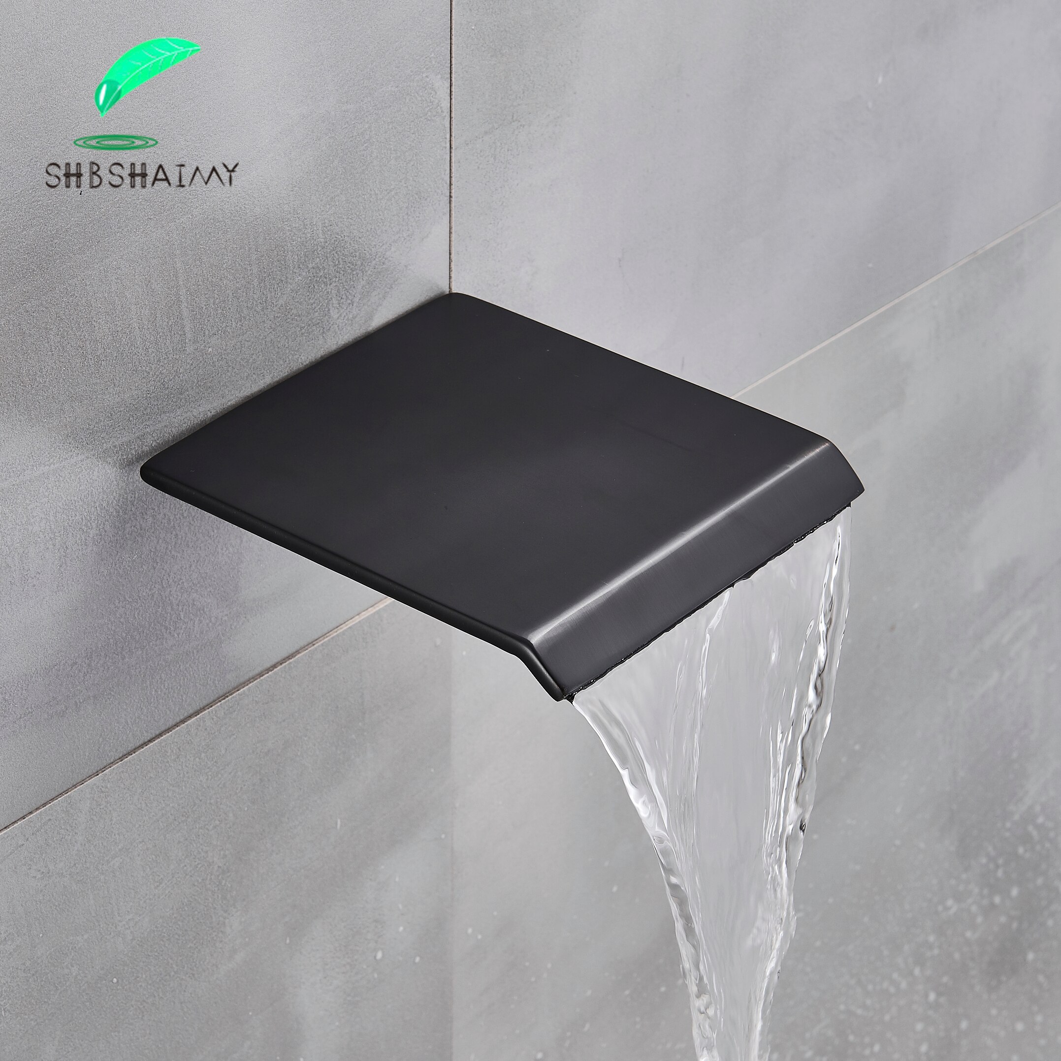 SHBSHAIMY Chrome Brushed Nickel Black Brass Wash Faucet Bathtub Faucet Wall Mounted Bathroom Accessories Full Water