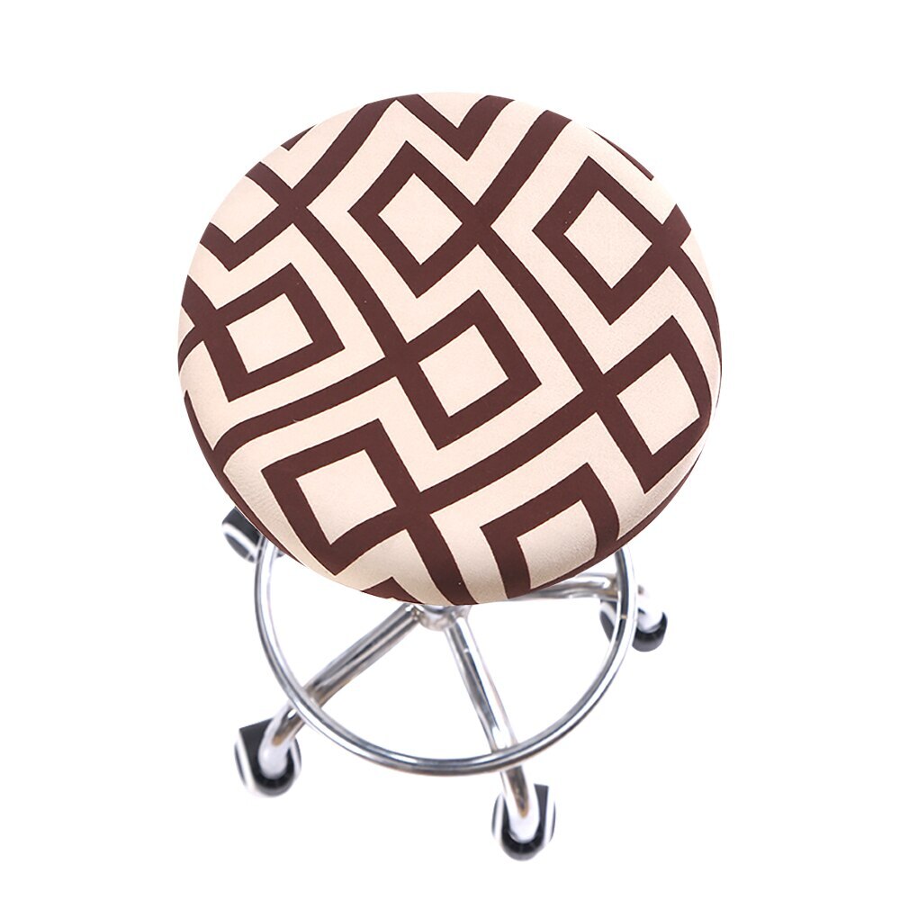 Ronde Stoel Cover Barkruk Cover Elastische Seat Cover Stoel Protector Effen Kleur Thuis Stoel Hoes Spandex: 5