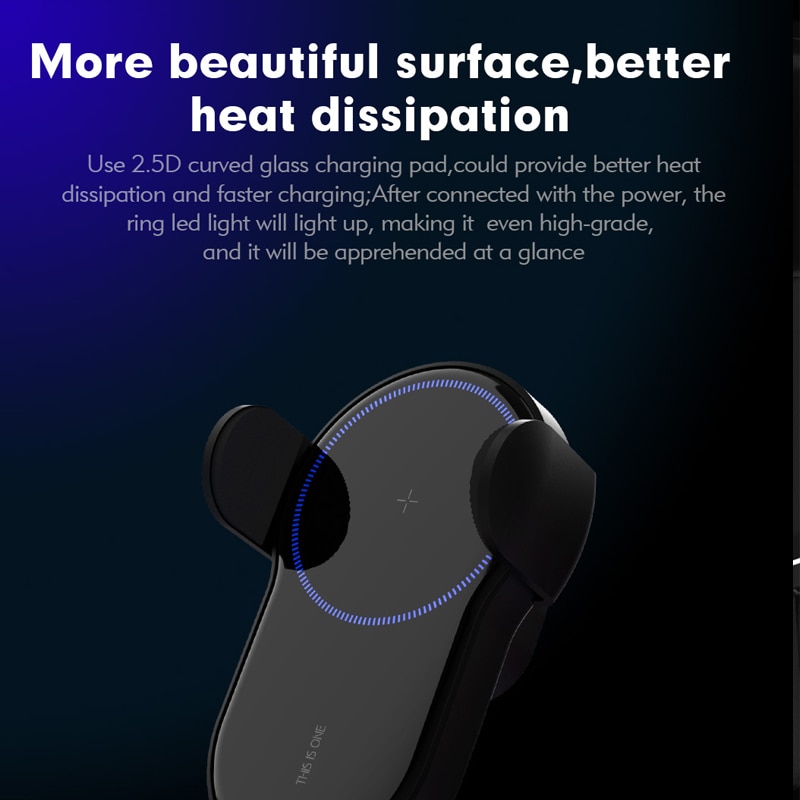 15W Fast Qi Car Wireless Charger For iPhone X Xiaomi Samsung 9 Tiny Auto Clamping Wireless Charging Air Vent Car Phone Holder