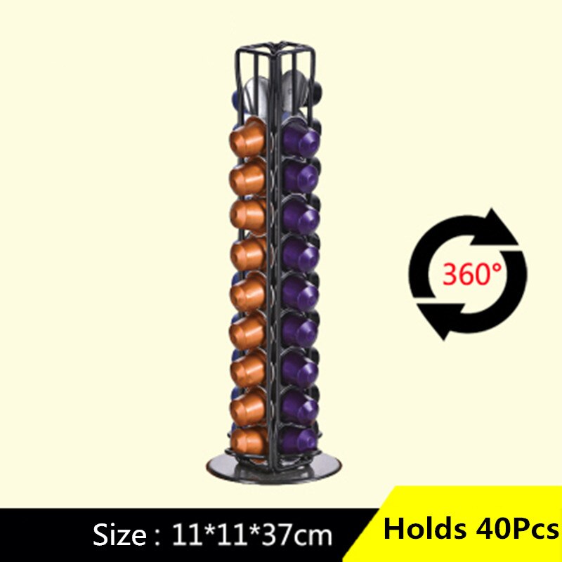 40 Cups Nespresso Coffee Pods Holder Rotating Rack Coffee Capsule Stand Dolce Gusto Capsules Storage Shelve Organization Holder: Style  1