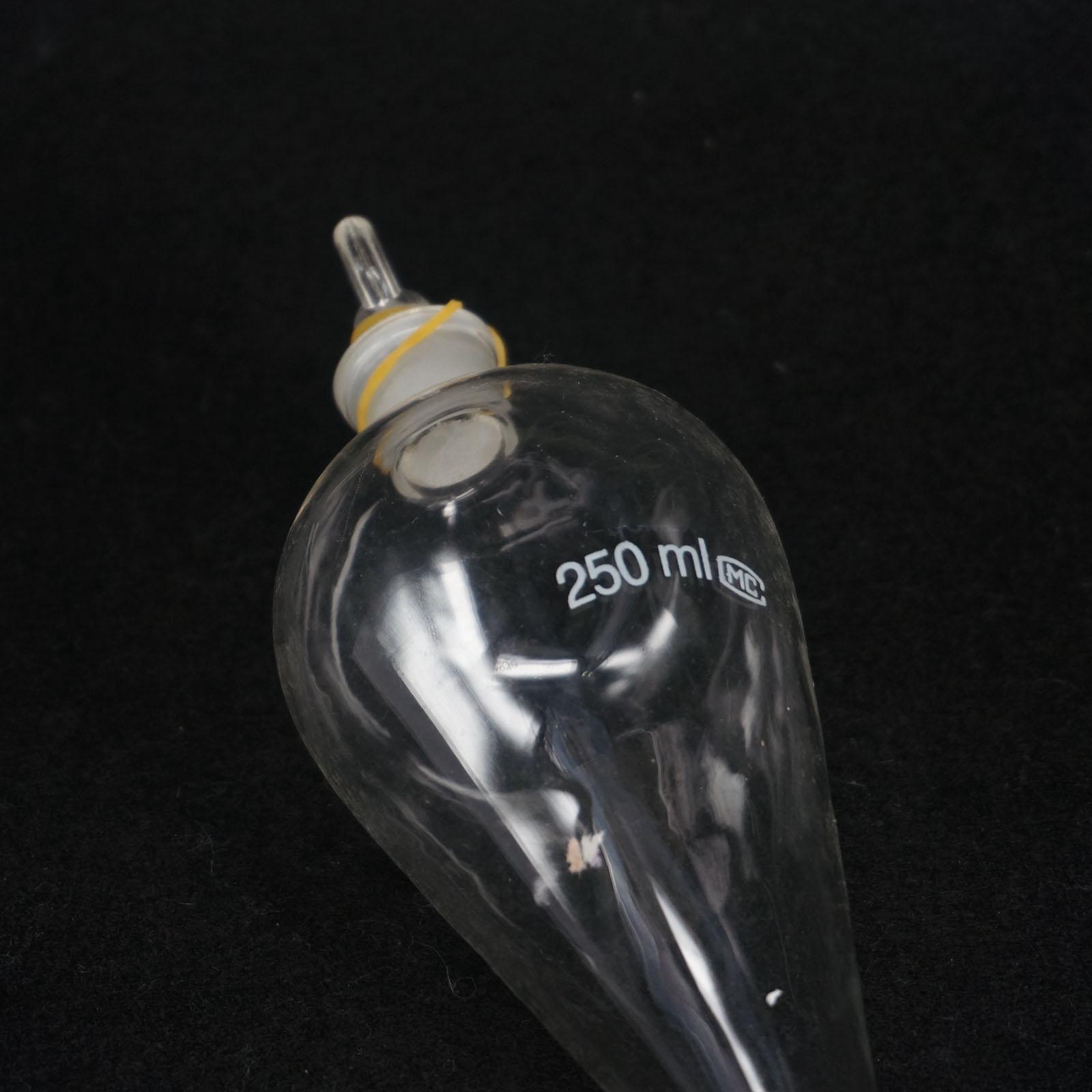 250ML Standard Stopper Glass Pear Shaped Separatory Funnel with Glass Stopcock