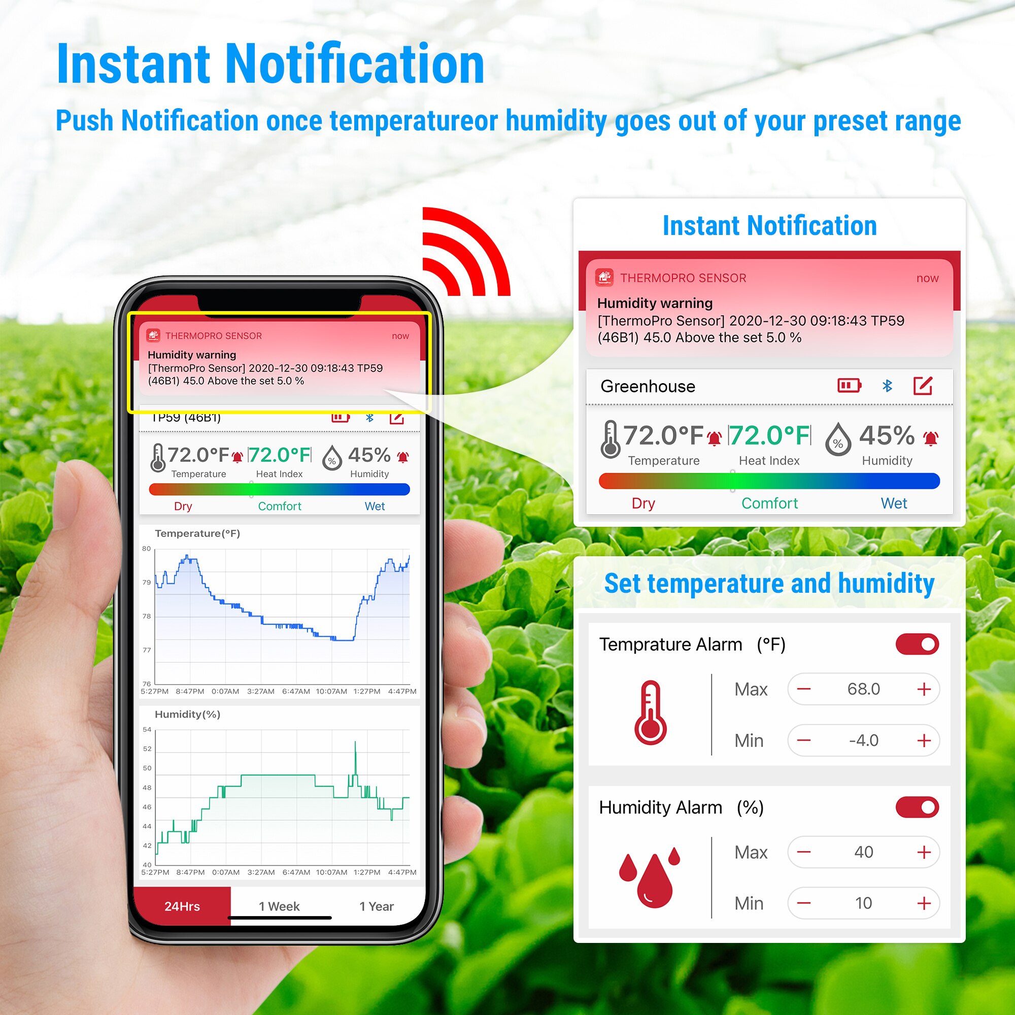 ThermoPro TP359 80M Bluetooth bezprzewodowy pokój cyfrowy termometr higrometr termometr pokojowy temperatura i monitor wilgotności