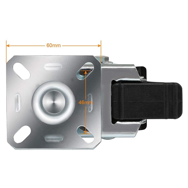 2Pcs 3Inch Heavy Duty Swivel Castor Wheels with Brake For Trolley Furniture Double Ball Bearing