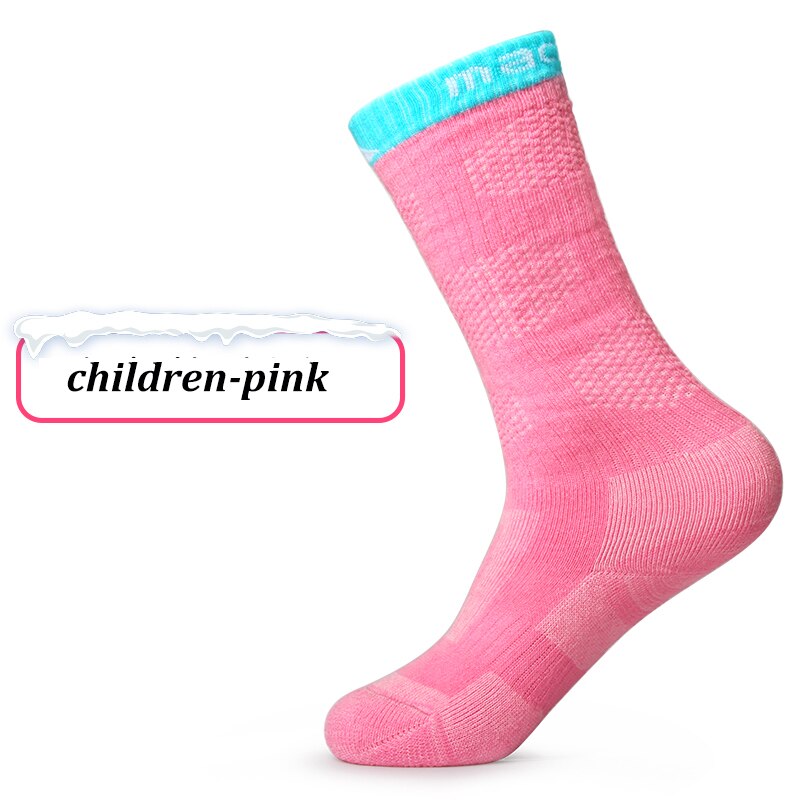 1 paio di calzini da sci termici invernali uomo donna bambini calzini colorati per scaldapiedi da sci calzini sportivi per famiglie resistenti all&#39;usura: Kids Pink Below EU34