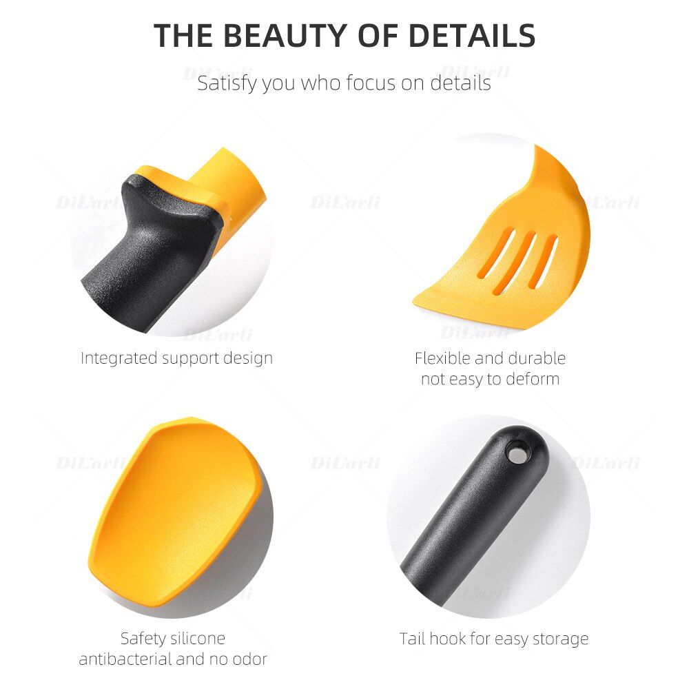 Silicone Kitchenware Set Kitchen Utensils Kit Avoid Contact Countertop Support Cooking Shovel Spoon 11 Pcs Set