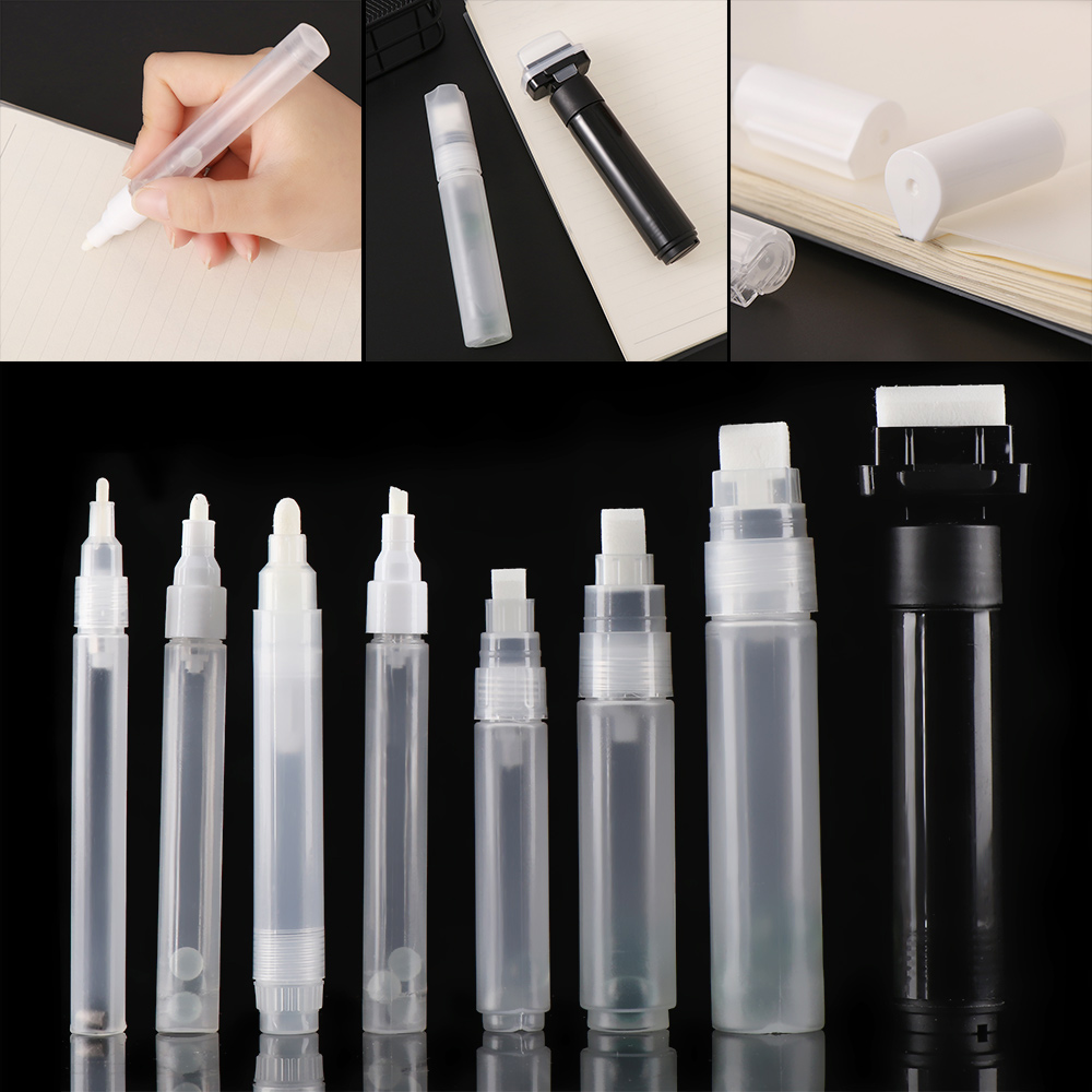 1pc verfstiften graffitipen 3mm 5mm 6mm 6.5mm 8mm 10mm 15mm 30mm plastic lege penstaaf vloeibare krijtmarker vaten pen