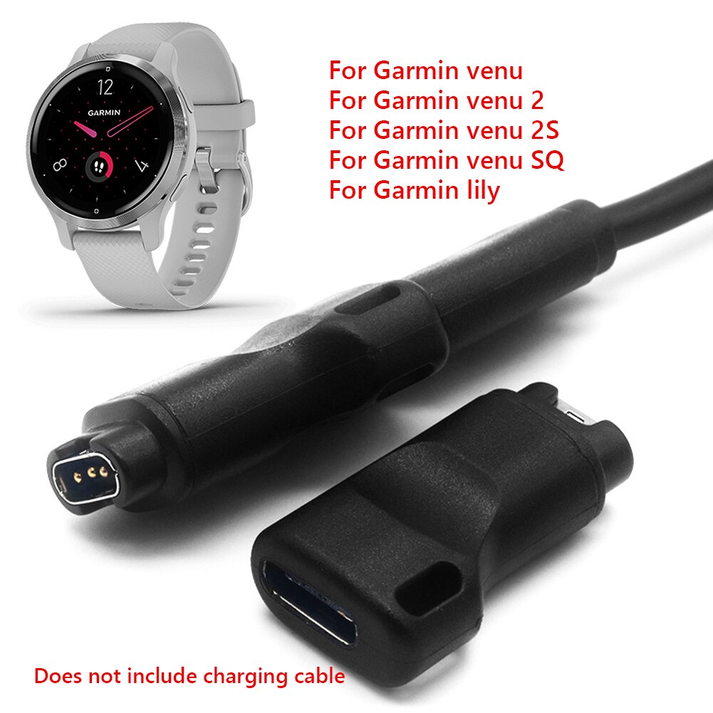 Usb laddare adapter typ c kabel för garmin fenix 5/5s/5x/6/6s/6x venu swim 2/2s sq vivoactive 4/4s/3 945 935 645 245 instinct