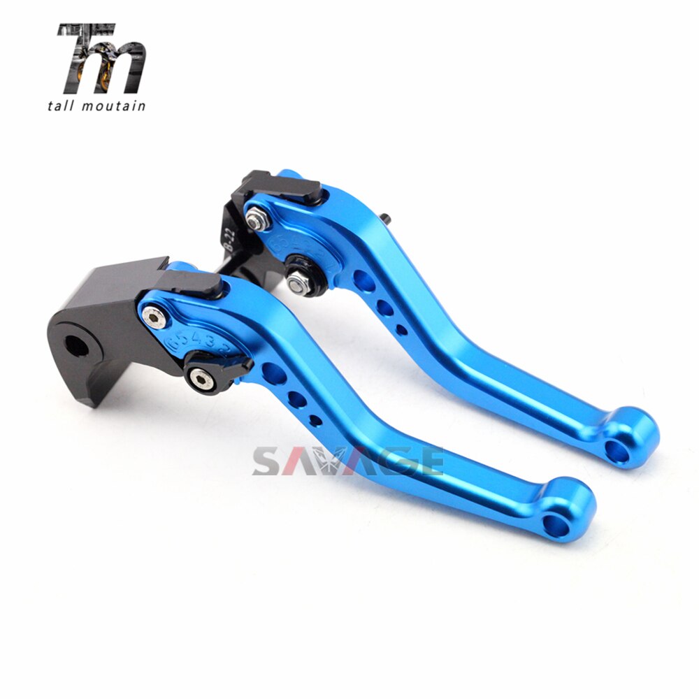 Korte/lange remkoppelingshendels voor yamaha  fz 16 fz-s 150 motoraccessoires, verstelbaar cnc: Lang blauw