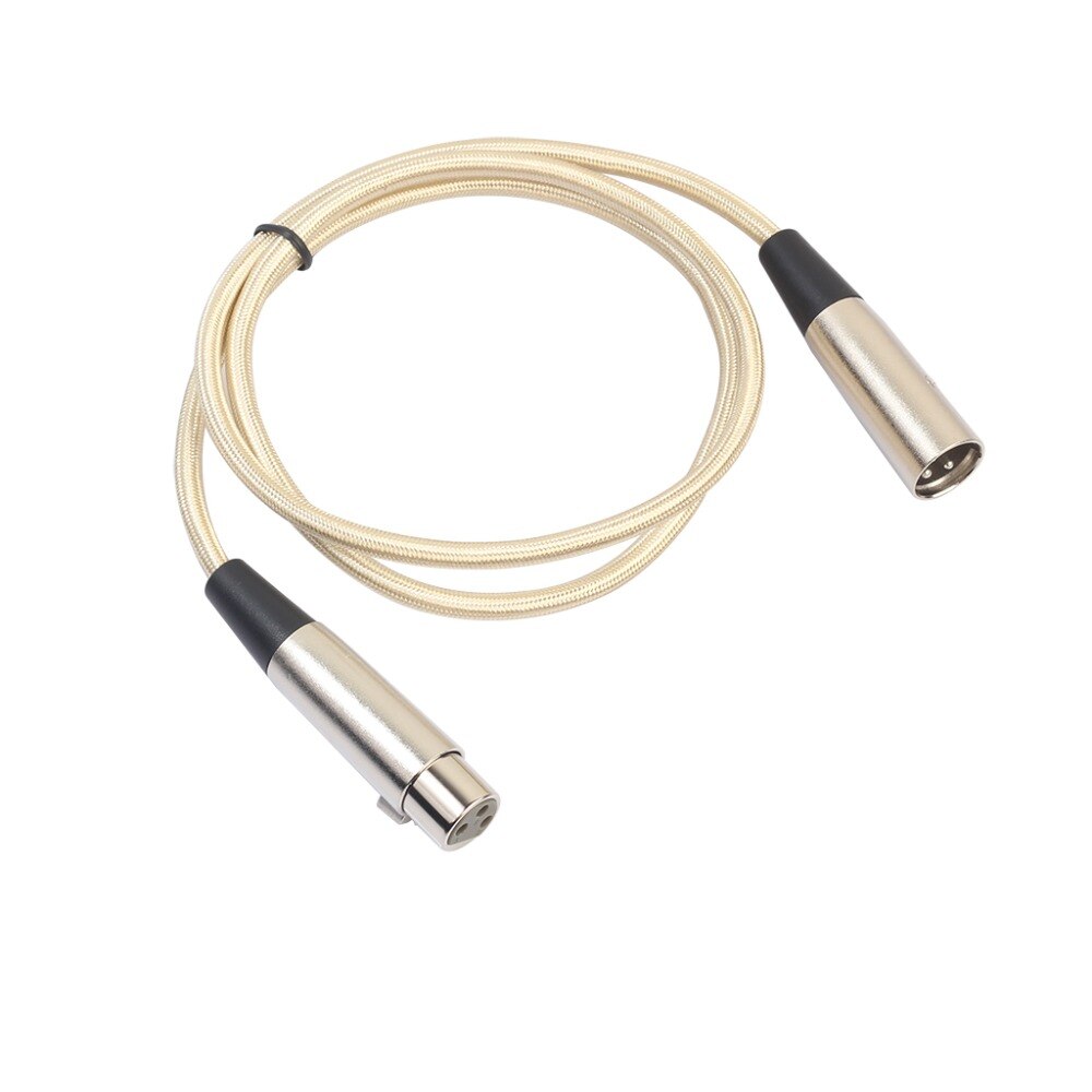 3- pins xlr mannelijke naar vrouwelijke microfoon audiokabel verlengkabel audio gevlochten afscherming microfoonkabel gouden draad lijn 0.3m/1m/1.8m/3m