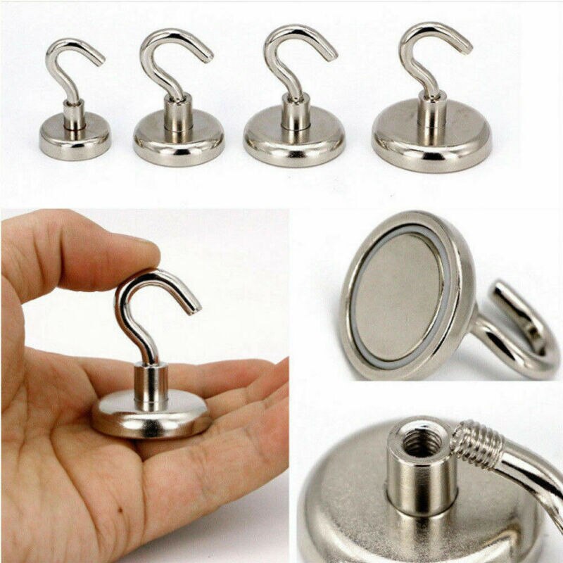Nyaste magnetiska krokar kraftfull krok magnet hållare 10kg sugvägg krok hållare stöd hårdvara magnetiskt verktyg silver