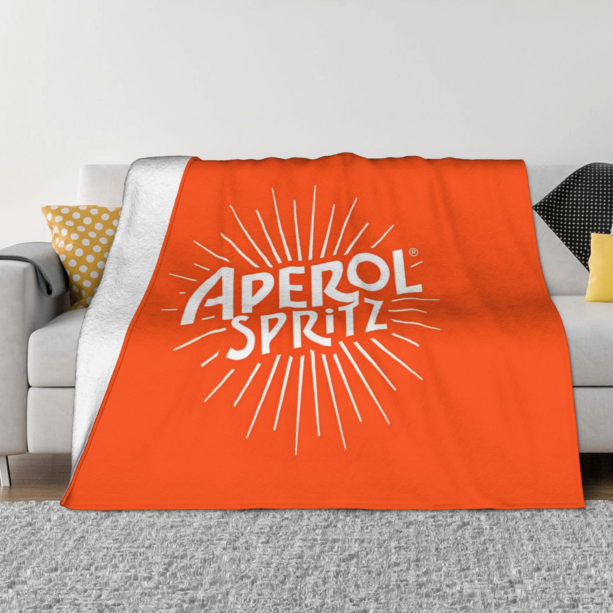 Mantas de franela Aperols Spritz, divertidas mantas para sofá, ropa de cama, salón, colcha fina de felpa de 125x100cm