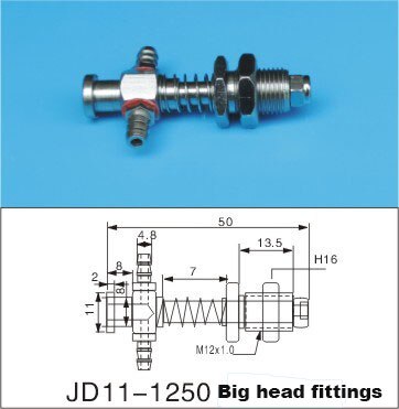 Robot accessories fittings Big head fittings pneumatic vacuum cup holder Fitting pneumatic component Tail intake: M12-11-L50