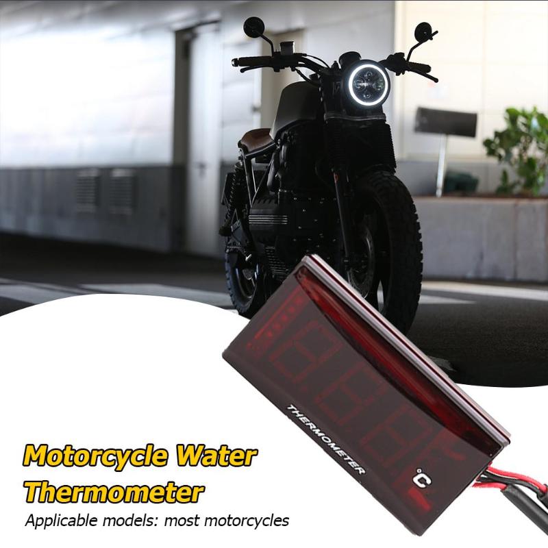 Motorfiets Water Temp Thermometer Praktische Inbouwen Ultra-Dunne Sectie Digitale Display Instrument Meter Universele Motor Meter