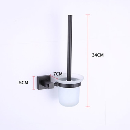 55cm matsorte dobbelte håndklædestænger håndklædebøjler til badeværelset aluminium badeværelsestilbehør håndklædestativ håndklædering toiletbørste: Toilet børste