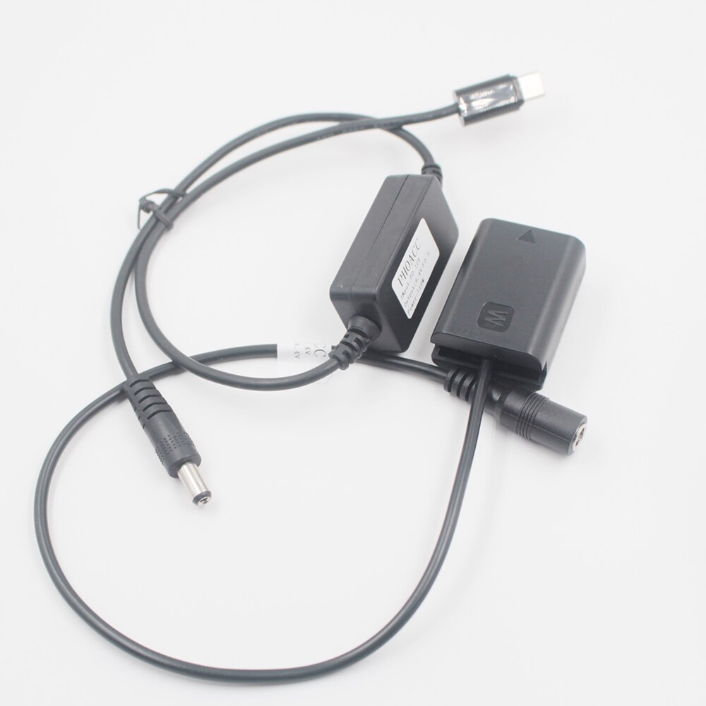 USB C PD NP-FW50 imitacja baterii AC-PW20 DC łącznik zasilacz robić i aparaty systemowe Sony alfa 7 a7 a7S a7II a7R A3000 A5000 A6000 NEX5 NEX3 NEX