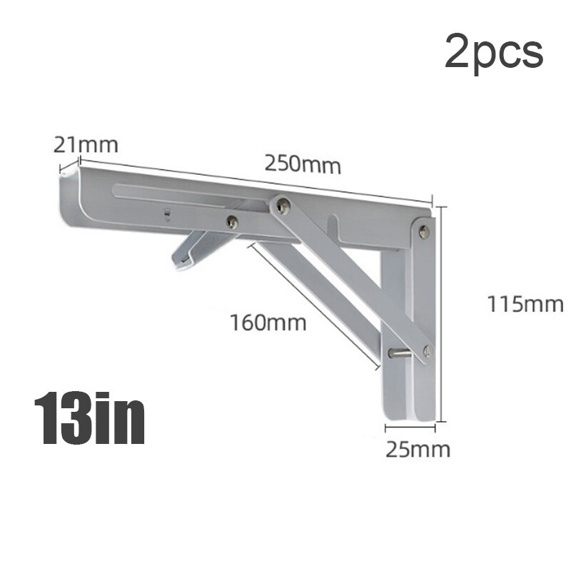 2 Stuks Decoratieve Muur Gemonteerde Plank Driehoek Vouwen Rvs Opvouwbaar: A5
