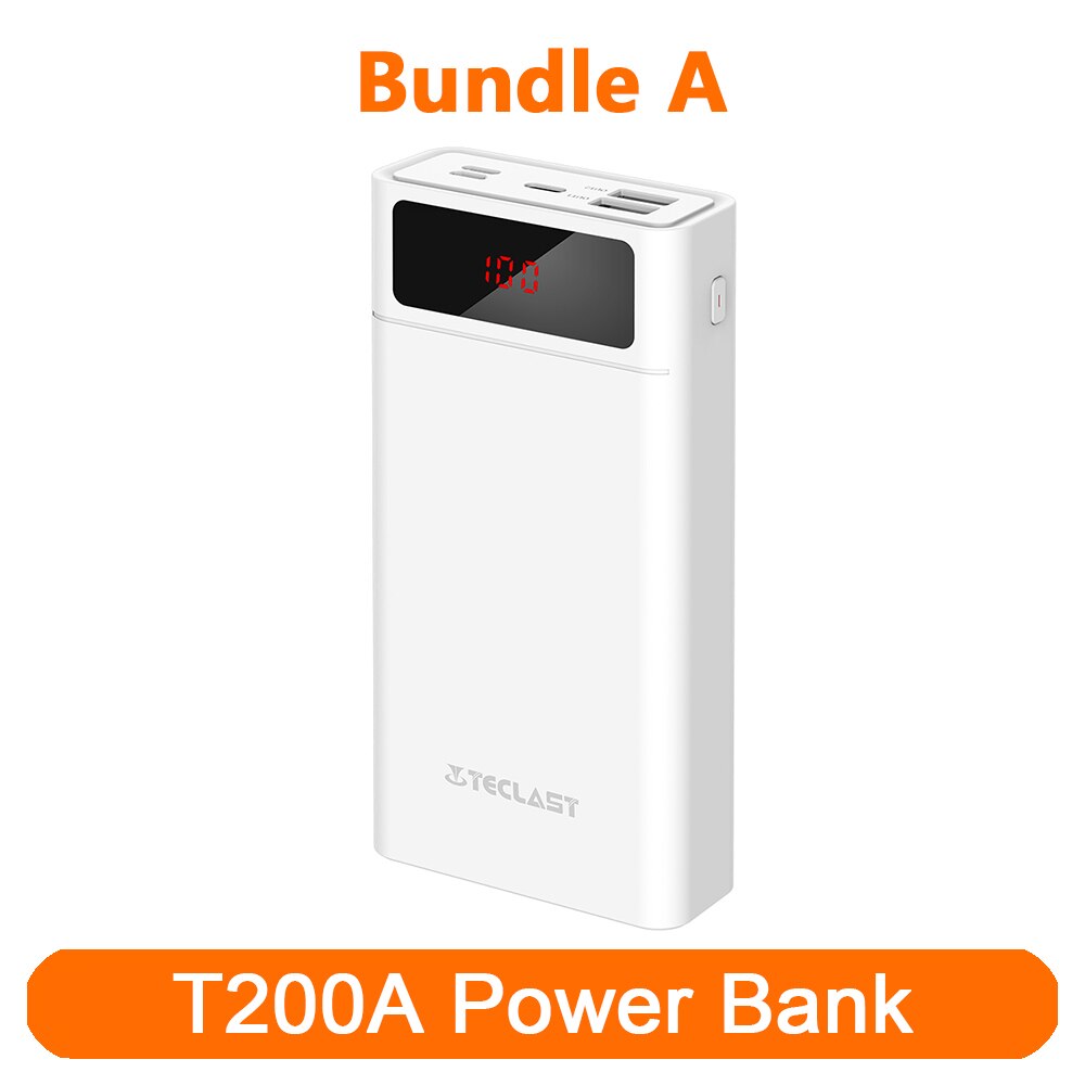 Teclast  t200a 20000 mah power bank portable charging external battery charger input blitz type-c micro output 2 x usb power: Default Title