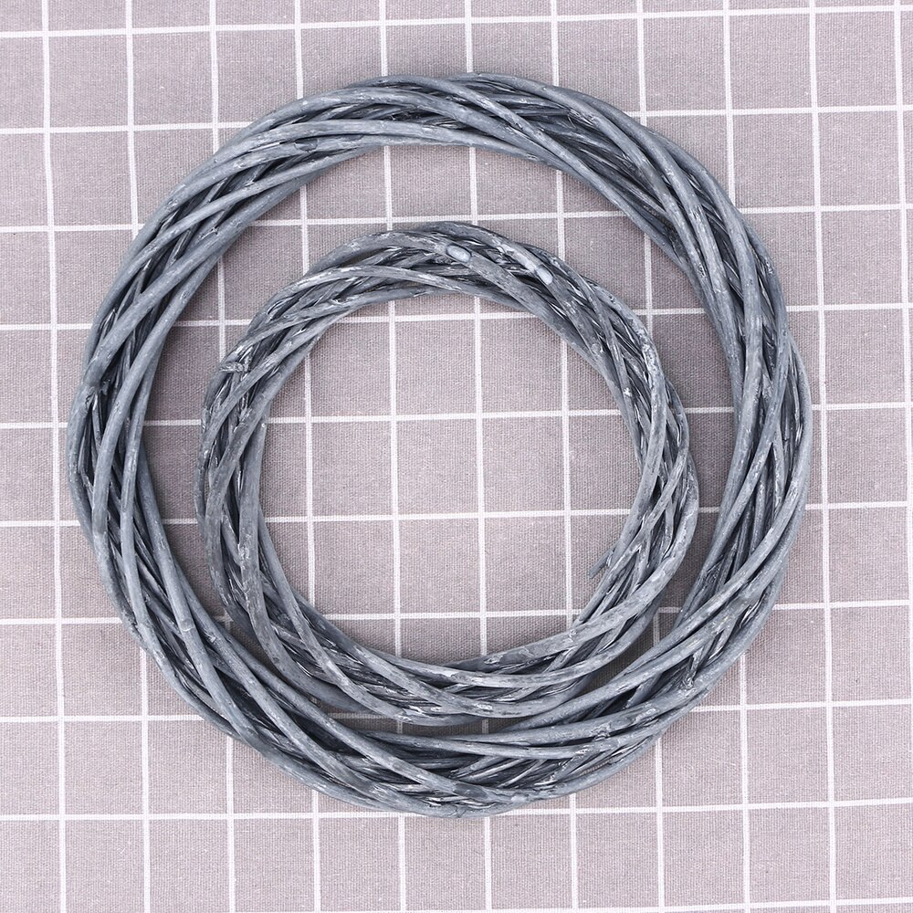 Guirlande de vigne branche de vigne couronne décorative en bois brindille pour artisanat décor porte maison (Dia 20cm noir)