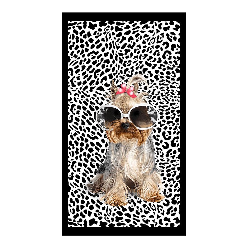 180*100Cm, Microfiber Slaapkamer Outdoor Camping Strandlaken Polyester Rechthoek Paard Leuke Hond