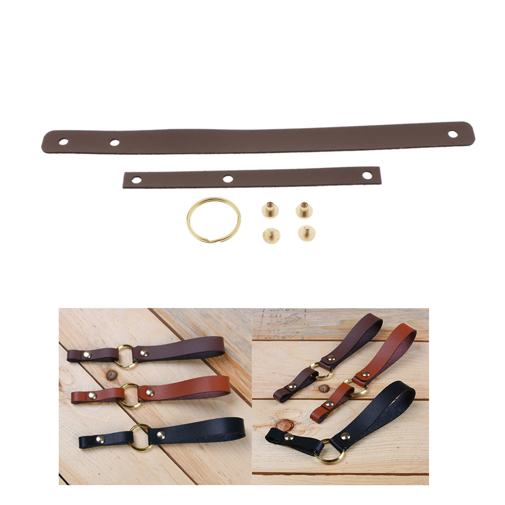 Leather Lanyard Making Kit Pre-cut Leather Card Key Bag Decor DIY Material