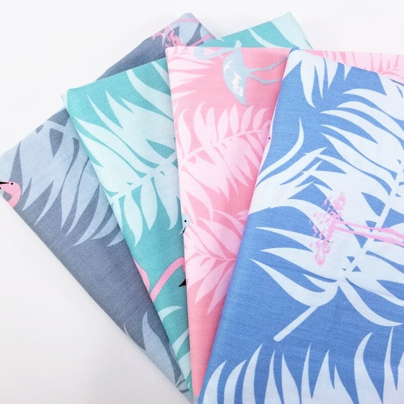 Tejido de costura multicolor con estampado de flamencos, tela de algodón para Patchwork, Material textil para el hogar opcional, 50x40cm