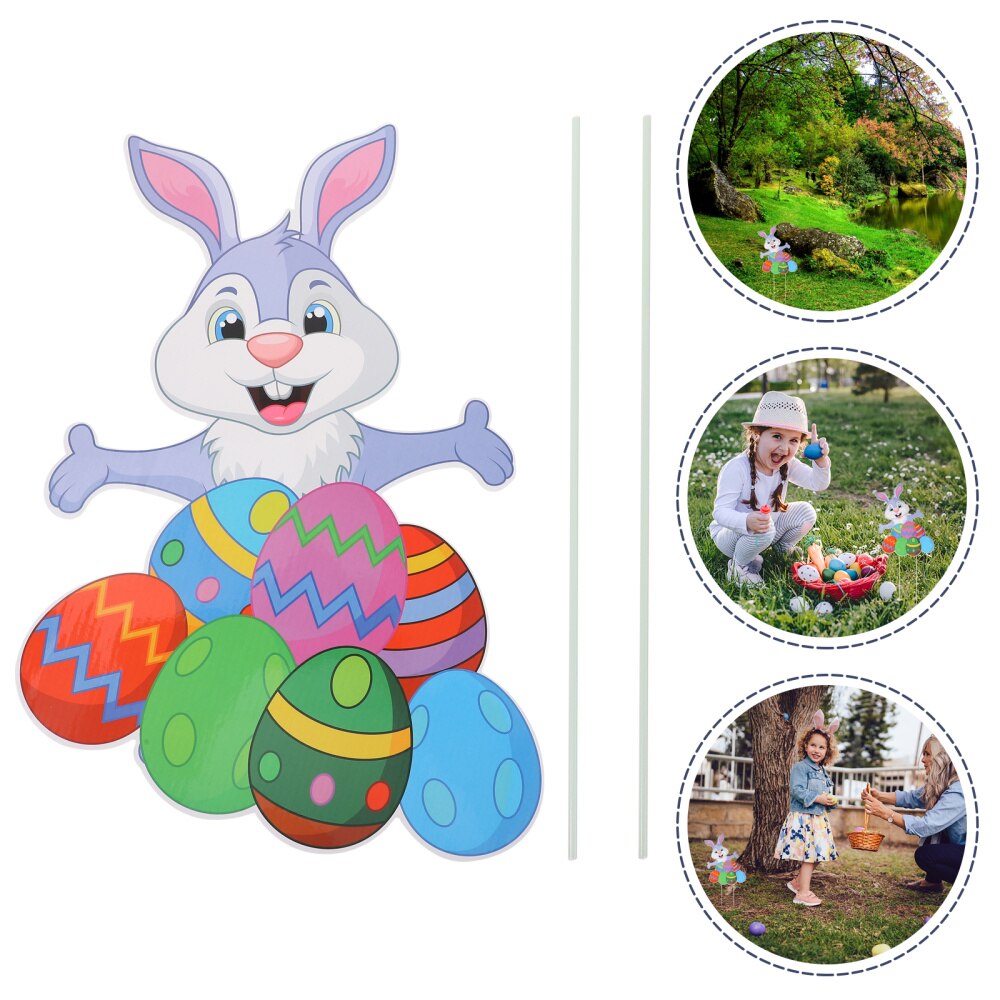 1pc Easter Party Decoration Themed Yard Decoration Sign Easter Outdoor Decor