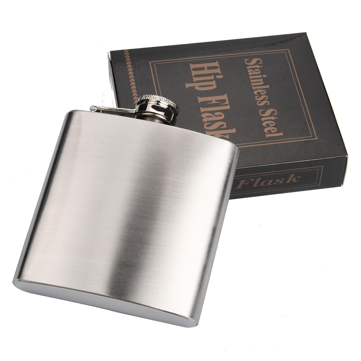 Pot de vin noir 6oz 304 alimentaire SS Flagon whisky Vodka ensemble de bouteilles de hanche, bouteille de poche pour boire de l&#39;alcool, camping en plein air