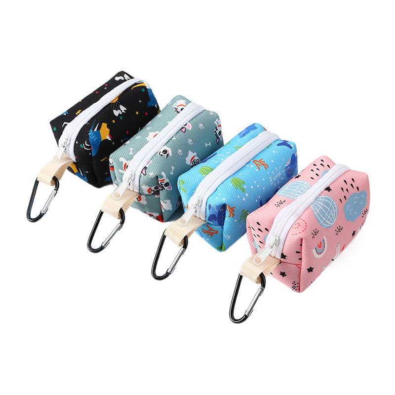 Dog Poop Bag Holder Leash Attachment - Poop Bag Dispenser for Leash -Pet Waste Bag Dispenser Fabric, Dog Bag Dispenser for Dogs