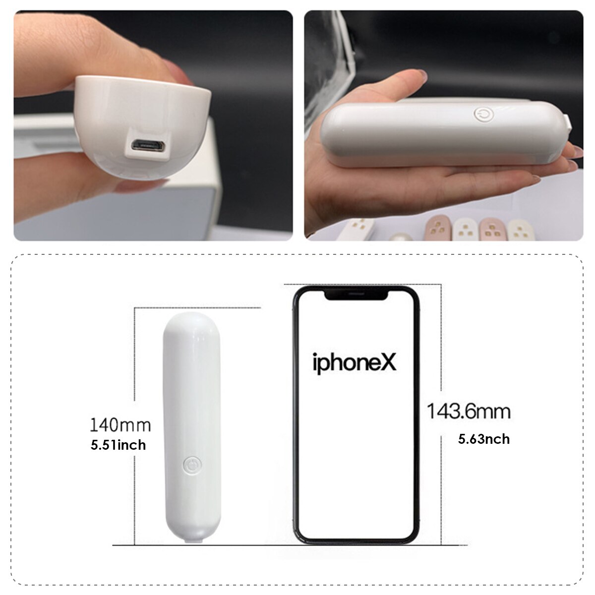 Portable UV Sterilizing Light Hand-Held UBS Rechargeable Ultraviolet Disinfection Light For Travel Home Office LED Light